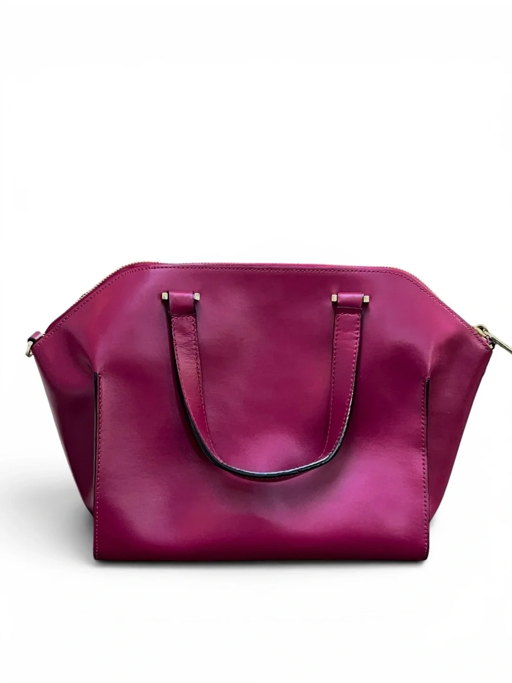 Kate Spade Savannah Parliament Square Leather Satchel Handbag Red Plum WKRU3115